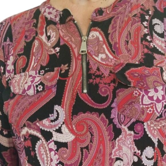 Cocomo Blouse Multicolored Paisley 3/4 Cuff Sleeve Size 2X - Picture 6 of 10